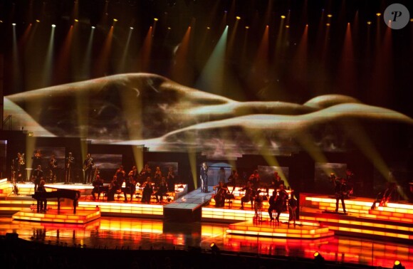 La diva Céline Dion sur la scène du Caesars Palace de Las Vegas le 15 mars 2011.