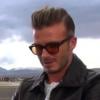 Veste en cuir et grosse montre : David Beckham, nouvel ambassadeur Breitling, est prêt à prendre la pose sur le tarmac du Mojave Air and Space Port dans la ville de Mojave, Californie.