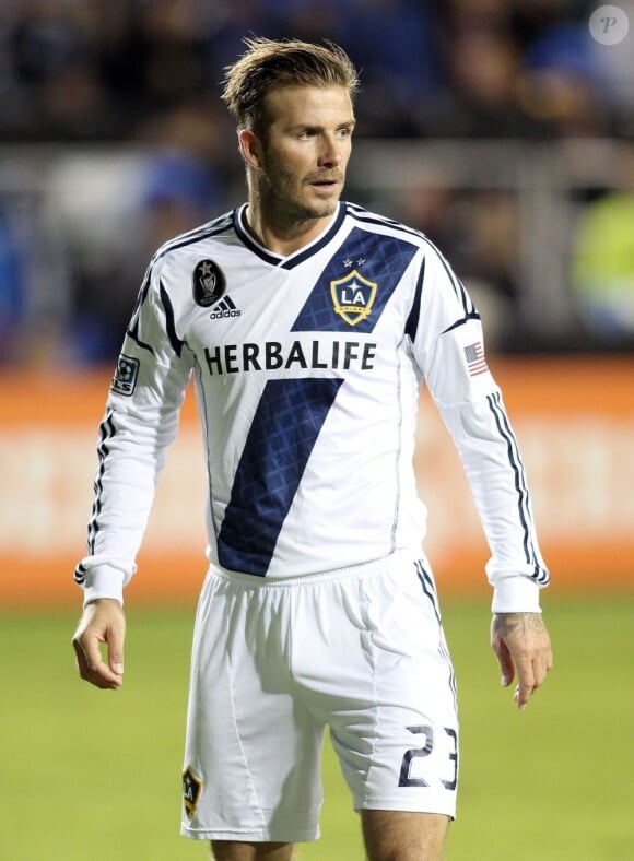 David Beckham affronte avec les Los Angeles Galaxy, l'équipe des San Jose Earthquakes. San José, Le 7 novembre 2012.