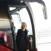 Sylvie Tellier arrive à l'aéroport Charles de Gaulle avant de s'envoler pour l'Île Maurice, à Paris le 14 novembre 2012