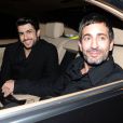 Marc Jacobs et son petit ami Harry Louis embarquent en voiture à l'issue de la soirée de lancement du livre de Kate Moss, The Kate Boss Book. Londres, le 15 novembre 2012.