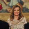 Valérie Trierweiler à l'aise et souriante au dîner organisé en l'honneur du président italien Giorgio Napolitano. A l'Élysée, le 21 novembre 2012.