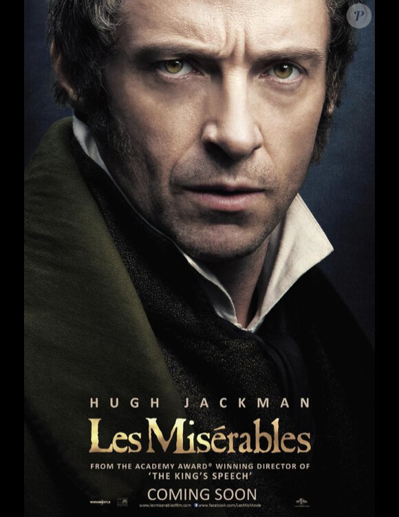 Affiche du film Les Misérables avec Hugh Jackman dans le rôle de Jean Valjean
