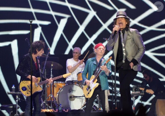 Les Rolling Stones en concert à l'O2 Arena à l'occasion de leur tournée pour leur 50e anniversaire. Londres, le 25 novembre 2012.