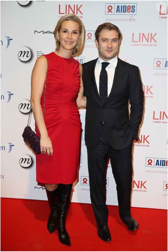Laurence Ferrari et son mari Renaud Capuçon lors du dîner organisé par Link et l'association Aides, le 27 Novembre 2012 à Paris.