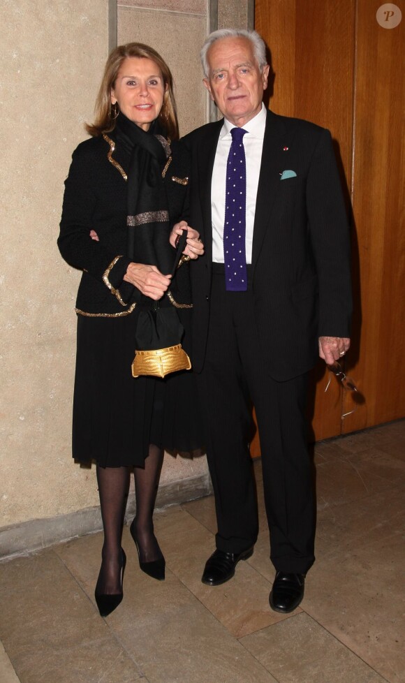 Philippe Labro et sa femme lors du dîner de Gala de la French American Foundation au Palais d'Iéna à Paris le 27 Novembre 2012