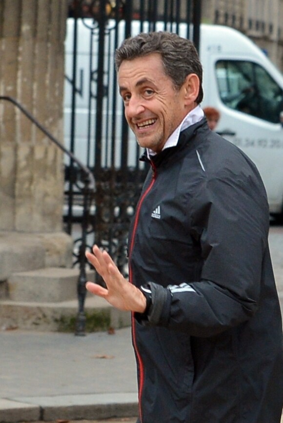 Nicolas Sarkozy au Parc Monceau à Paris le 28 novembre 2012.