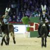 Nicolas Canteloup et Jérôme Hurel ont fait les ânes sur le dos de François Fillon et Jean-François Copé lors du concours Style & Competition imaginé par Charlotte Casiraghi au Gucci Paris Masters le 1er décembre 2012.