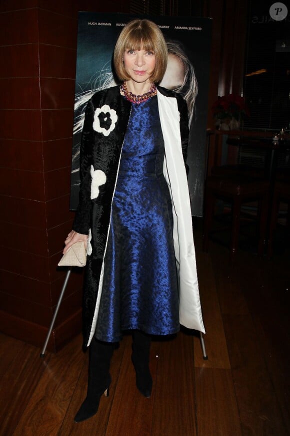 Anna Wintour était présente à l'after-party suivant la projection spéciale du film Les Misérables à New York City, le 2 décembre 2012.