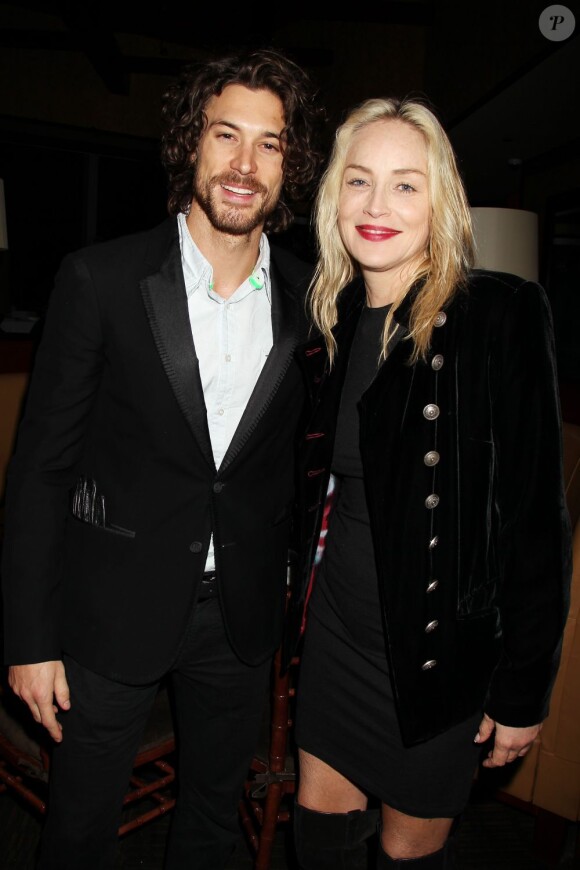 Martin Mica et sa compagne Sharon Stone pendant l'after-party suivant la projection du film Les Misérables à New York le 2 décembre 2012.