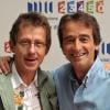 Jamy Gourmand et Frédéric Courant, co-animateurs de C'est Pas Sorcier, photographiés à Paris lors de la conférence de presse annuelle du groupe France Télévisions. Le 28 août 2008.