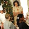 Michelle Obama présente les décorations de Noël de la Maison Blanche à Washington, le 28 novembre 2012.