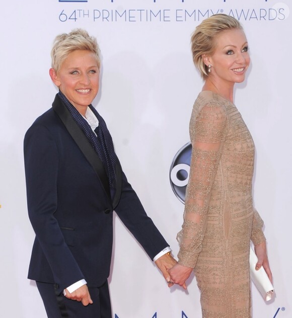 Ellen DeGeneres et Portia De Rossi à Los Angeles le 23 septembre 2012.
