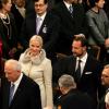 Le prince héritier Haakon de Norvège et la princesse Mette-Marit. L'Union européenne s'est vu décerner le 10 décembre 2012 à l'Hôtel de Ville d'Oslo le prix Nobel de la Paix, en présence de la famille royale de Norvège, d'une vingtaine de dirigeants européens et de l'acteur Gerard Butler en charmante compagnie.