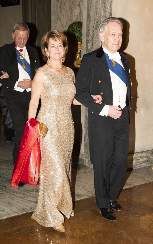 Lena Adelsohn Liljeroth et Svante Lindqvist lors du dîner de gala donné à l'Hôtel de Ville de Stockholm en l'honneur des lauréats des prix Nobel, le 10 décembre 2012.