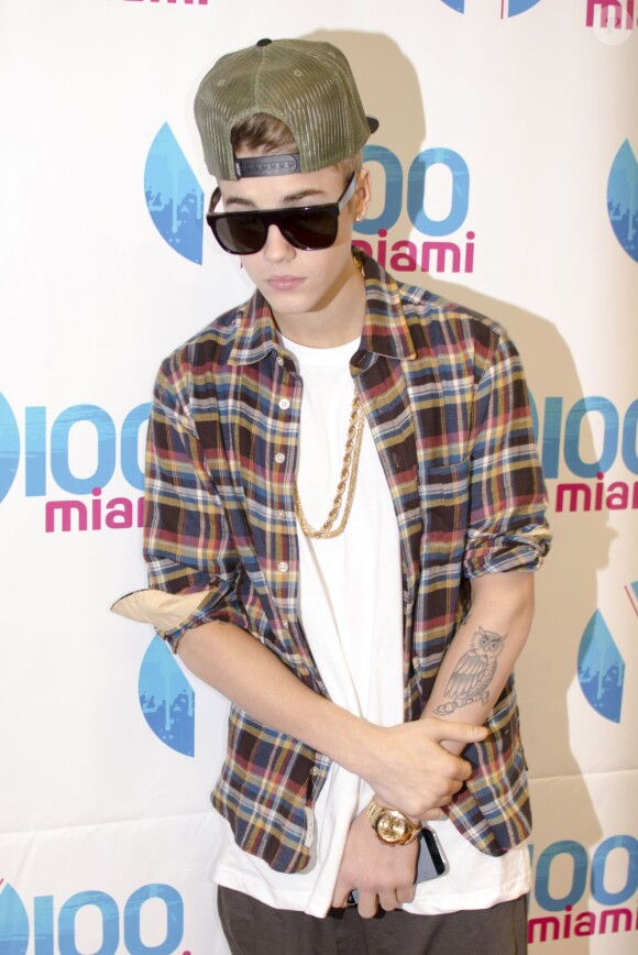 Justin Bieber lors du Jingle Ball 2012 de la station de radio Y100 au BB&T Center à Miami. Le 8 décembre 2012.