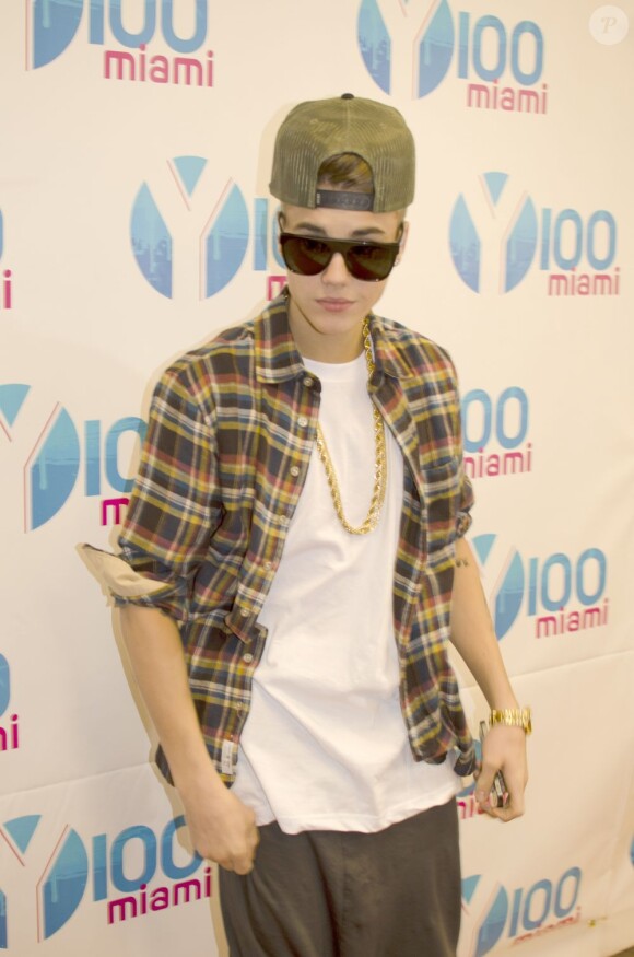 Justin Bieber lors du Jingle Ball 2012 de la station de radio Y100 au BB&T Center à Miami. Le 8 décembre 2012.