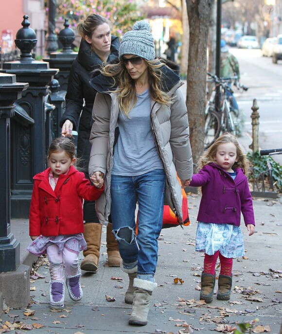 Sarah Jessica Parker et ses jumelles photographiées dans les rues de New York le 13 décembre 2012