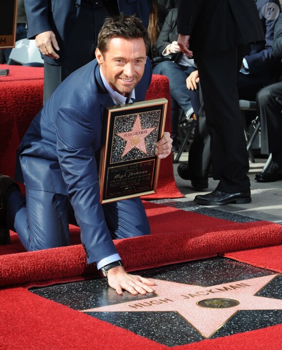 Hugh Jackman lors de la remise de son étoile sur le Walk of Fame à Hollywood le 13 décembre 2012
