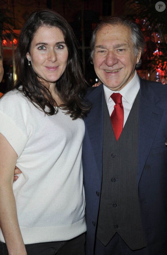 Pierre Santini et sa fille Adriana, à la première édition du prix Grand Colbert au restaurant Le Grand Colbert à Paris le 17 décembre 2012.