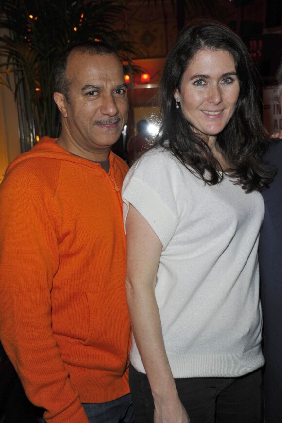 Pascal Légitimus et son épouse Adriana Santini à la première édition du prix Grand Colbert au restaurant Le Grand Colbert à Paris le 17 décembre 2012.
