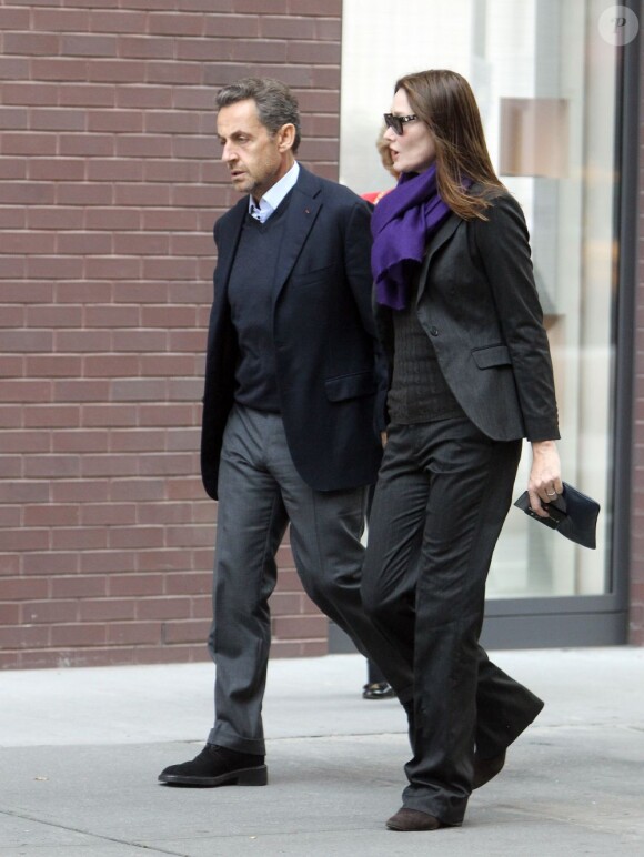 Carla Bruni et Nicolas Sarkozy à New York, le 14 octobre 2012.