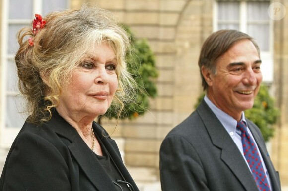 Brigitte Bardot et Alain Bougrain-Dubourg à l'Elysée le 27 septembre 2006.