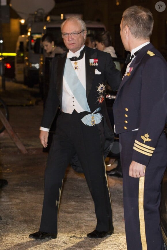 Le roi Carl XVI Gustaf de Suède au gala de fin d'année de l'Académie royale, à la Bourse de Stockholm, le 20 décembre 2012.