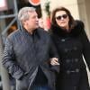 Richard et Cécilia Attias se sont offert une promenade en amoureux dans le quartier de Saint-Germain-des-Prés, entre colation au Café de Flore et marrons chauds dégustés dans le froid hivernal avant de rejoindre la rue du Faubourg Saint-Honoré, le 15 décembre 2012 à Paris