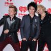 Green Day lors du photocall du iHeartRadio Music Festival 2012 le 21 septembre, quelques heures avant le scandale...