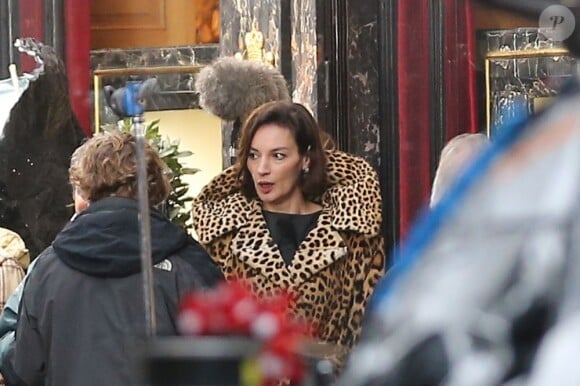 Paz Vega sur le tournage du biopic Grace of Monaco, d'Olivier Dahan à Paris, le 6 janvier 2013.