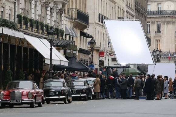 Sur le tournage du biopic Grace of Monaco, d'Olivier Dahan à Paris, le 6 janvier 2013.