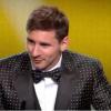 Lionel Messi lors de la remise du Ballon d'or 2013 le 7 janvier 2013 à Zurich