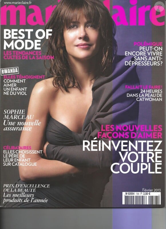 Sophie Marceau en couverture de Marie-Claire du mois de Février 2013
