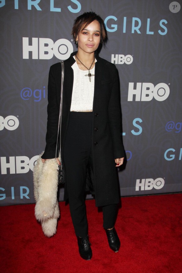 Zoe Kravitz à la soirée de lancement de la saison 2 de Girls, au NYU Skirball Center, le 9 janvier 2013.