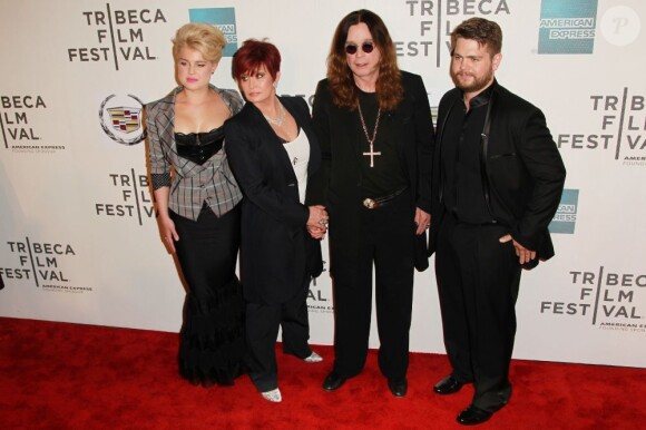 La famille Osbourne : Kelly, Sharon, Ozzy et Jack à New York, le 24 avril 2011.