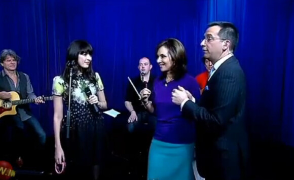 Première interview de la chanteuse aux États-Unis : Nolwenn Leroy invitée de l'émission "Good Morning NY" à New York, janvier 2013.