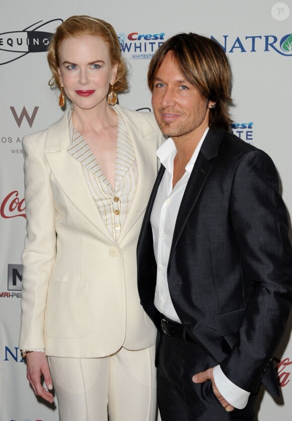 Nicole Kidman et son époux Keith Urban lors de la cérémonie "Gold meets Golden" à Los Angeles, le samedi 12 janvier 2013.
