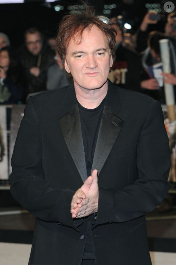 Quentin Tarantino à Londres pour présenter Django Unchained, le 10 janvier 2013.