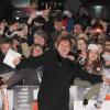 Quentin Tarantino avec ses fans lors de la première britannique de Django Unchained, le 10 janvier 2013.