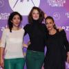 Naidra Ayadi, Charlotte Le Bon et Alice Belaïdi pendant le festival international du film de comédie de l'Alpe d'Huez le 17 Janvier 2013.