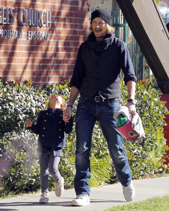 Gabriel Aubry est allé chercher sa fille Nahla à l'école à Los Angeles le 18 janvier 2013