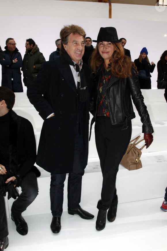 Francois Cluzet et sa femme Narjiss Cluzet au défilé Dior, le 19 janvier 2013.