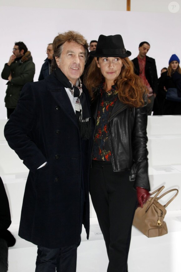 Francois Cluzet et sa femme Narjiss Cluzet au défilé Dior à Paris le 19 janvier 2013.