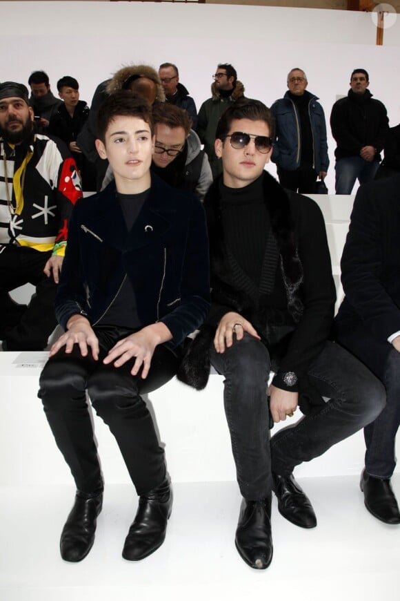 Harry Brant et Peter Brant au défilé Dior le 19 janvier 2013.
