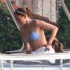 Jennifer Lopez en vacances sur un yacht avec ses enfants Max et Emme, à Miami le 20 janvier 2013.