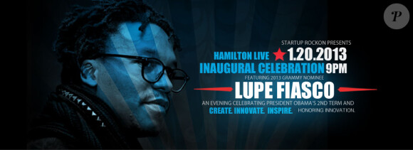 Lupe Fiasco en concert au Hamilton Live à Washington D.C. pour célébrer la deuxième investiture du président Barack Obama.