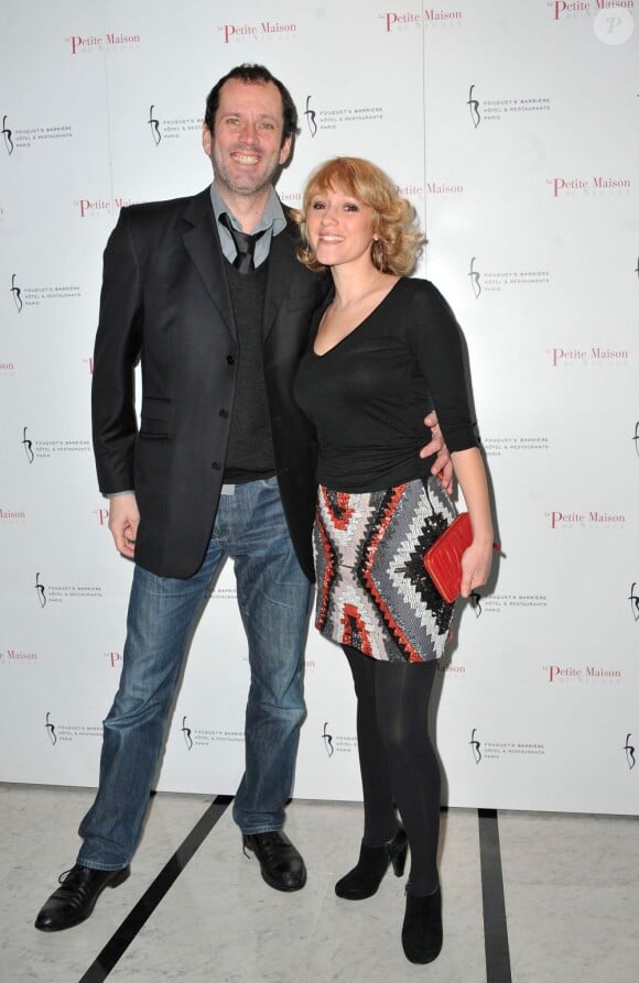 Christian Vadim et sa compagne Julia à l'inauguration du restaurant La Petite Maison de Nicole à l'Hôtel Fouquet's Barrière à Paris, le 21 janvier 2013.