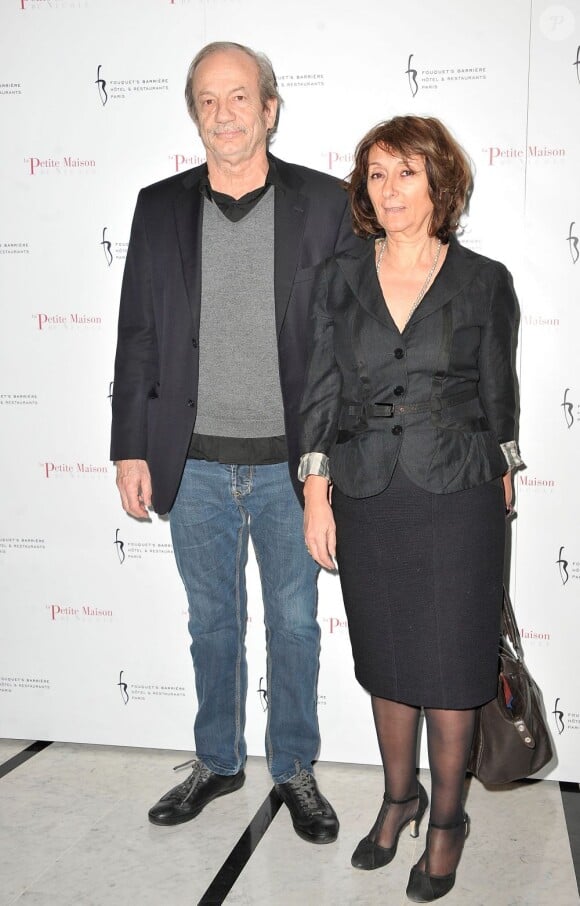 Patrick Chesnais et sa femme Josiane Stoleru à l'inauguration du restaurant La Petite Maison de Nicole à l'Hôtel Fouquet's Barrière à Paris, le 21 janvier 2013.