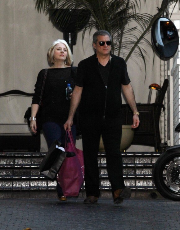 Lady Gaga au Chateau Marmont en compagnie de ses parents, à Los Angeles, le 20 janvier 2013.